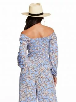 OJG Clothing Daniela Top In Amazon Floral Bel Air Blue