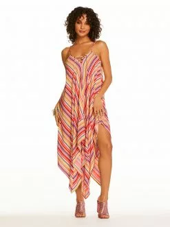 Amerex Escape To Pacific Lace Front Cover Up In Femme Stripe