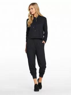 Rockfit Fisher Crop Hoodie In Black