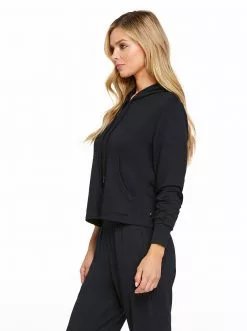 Rockfit Fisher Crop Hoodie In Black
