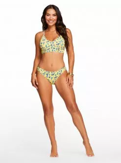 Amerex Floral Delight Side Shirred Hipster In Sol Swim