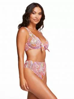 Amerex Flower Child Tie Front D-Bra In Mandarin