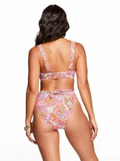 Amerex Flower Child Tie Front D-Bra In Mandarin