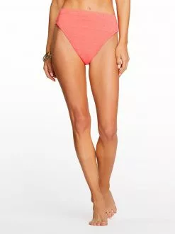 Amerex Swim Flower Power High Waisted Bottom In Mandarin