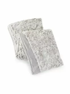 Peking Handicraft Home Ruched Throw In Grey Leopard