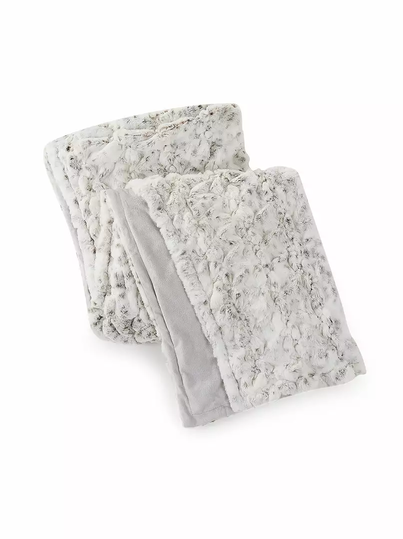 Peking Handicraft Home Ruched Throw In Grey Leopard 2 Peking Handicraft Home Ruched Throw In Grey Leopard