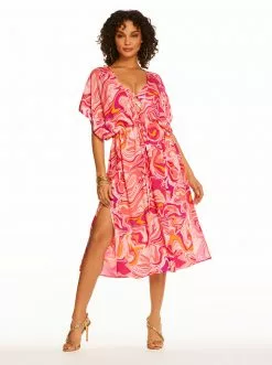 Amerex Good Vibrations Long Swim Cover Up In Femme Multi Vacation Vibes