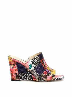Camuto Shoes Aishia Wedge Slide In Patchwork Multi