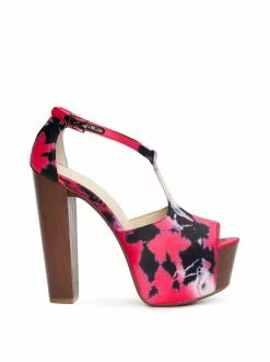 Camuto Dany T-Strap Platform Sandal In Pink Tie-Dye
