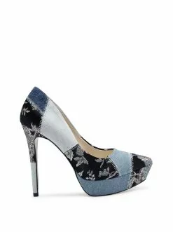 Camuto Rinah Platform Pump In Denim Patchwork