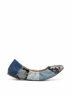 Camuto Sandaze Flat In Denim Patchwork Shoes