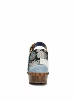 Camuto Tiarah Platform Clog In Denim Patchwork