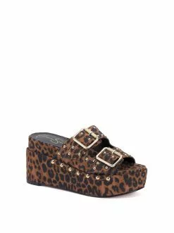 Camuto Shoes Cyriss Platform Wedge Sandal In Leopard