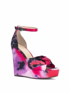 Camuto Tyssie Wedge Platform Sandal In Pink Tie-Dye