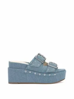 Camuto Cyriss Platform Wedge Sandal In Denim Shoes