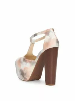 Camuto Shoes Dany T-Strap Platform Sandal In Neutral Tie-Dye