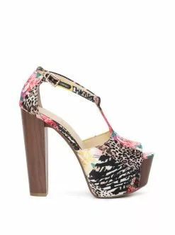 Camuto Dany T-Strap Platform Sandal In Patchwork Multi Shoes