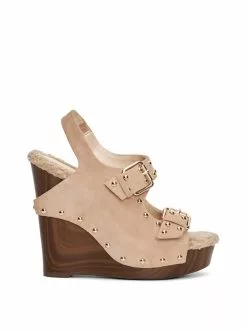 Camuto Shoes Tymina Wedge Platform Sandal In Almond