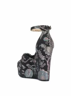 Camuto Tyssie Wedge Platform Sandal In Floral Denim