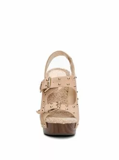 Camuto Shoes Tymina Wedge Platform Sandal In Almond