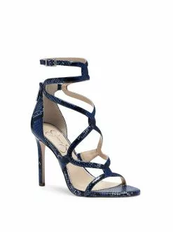 Camuto Janya High Heel In Blue Snake