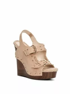 Camuto Shoes Tymina Wedge Platform Sandal In Almond