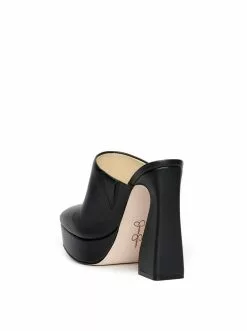 Camuto Shoes Denima Platform Slide In Black