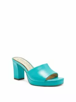 Camuto Elyzza High Heel Slide In Aqua Shoes