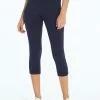 Rockfit Tummy Control Solid Capri In Midnight Blue Clothing