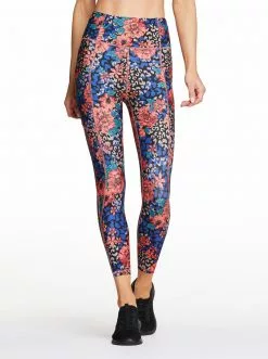 Rockfit Tummy Control Capri In Living Coral Boho Mix