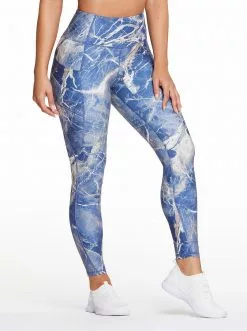 Rockfit Clothing Tummy Control Ankle Legging In Heather Marble Dusk