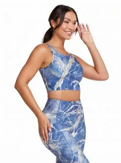 Rockfit Isabelle Long Bra In Heather Marble Dusk Active