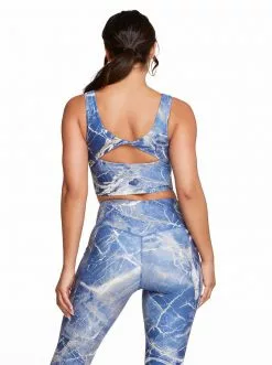 Rockfit Isabelle Long Bra In Heather Marble Dusk Active