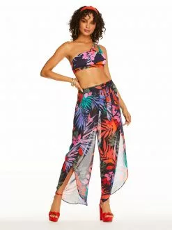 Amerex Island Paradise One Shoulder Top In Mood Multi