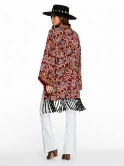 OJG JJ Kimono In Red Dahlia Moroccan Blooms