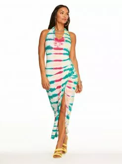 OJG New Arrivals Joey Dress In Blue Grass Tie Dye