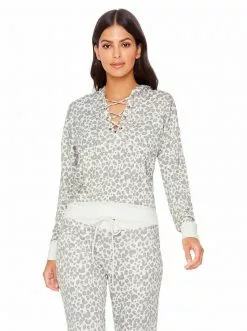 Rockfit Sunnyside Hoodie In Silver Filigree Painted Leopard Clothing