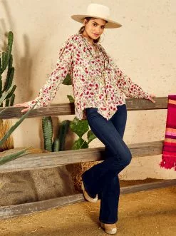 OJG Clothing Dazed Blouse In Canvas Posies