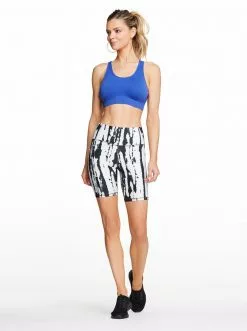 Rockfit Tummy Control Bermuda In White Cloudy Tie Dye Tie-Dye