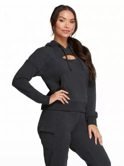 Rockfit Leah Hoodie In Heather Black Clothing