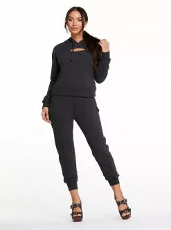 Rockfit Leah Hoodie In Heather Black Clothing