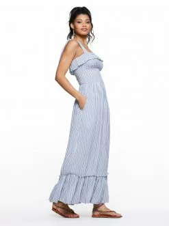 OJG Madilyn Dress In Blue Stripe