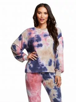 OJG Rainey Tie Dye Top In Multi Tie Dye
