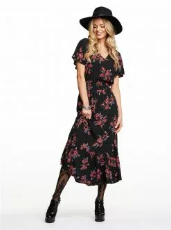 OJG Clothing Meadow Ruflle Dress In Floral Spray