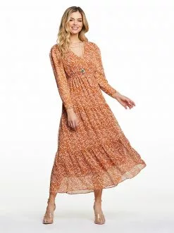 OJG Rylie Dress In Watercolor Ripple Clothing