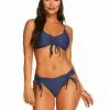 Amerex Pretty In Pique Ruched Front Top In Mood Swim