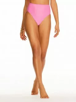 Amerex Pretty In Pique High Waisted Bottom In Femme Swim