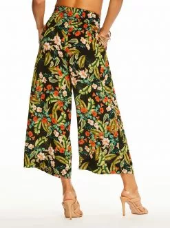 OJG Clothing Rosalie Wide Leg Pant In Island Wildfower Black
