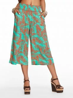 OJG Clothing Senna Pant In Spicy Orange Banana Leaves