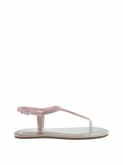 Camuto Oliara Flat T-Strap Sandal In Silver